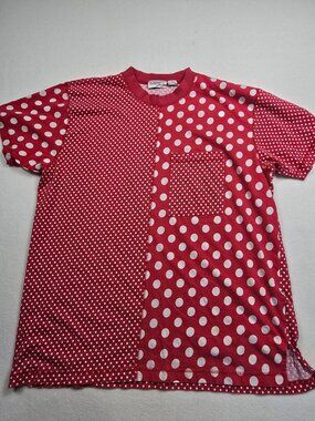 Vintage Red White Polka Dot Short Sleeve Shirt Liz Claiborne 100% Cotton Size 3